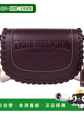 自营True Religion Whip Stitch Saddle Bag - wine 美国奥莱直发