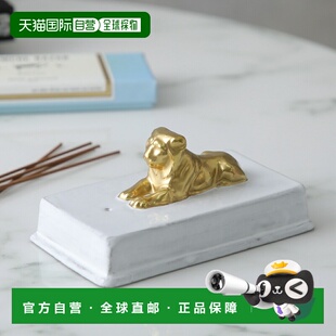自营 Astier de Villatte 金狮板香座 ENCLIO3D 狮子图案陶瓷香座