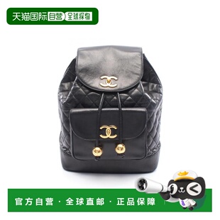 日本直邮中古Chanel香奈儿女包A级95新Backpack背包羊皮双肩包黑