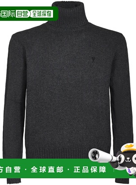 1h可退 香港直邮Ami Paris 男士 Ami 巴黎灰色毛线衫 H25HKS83100