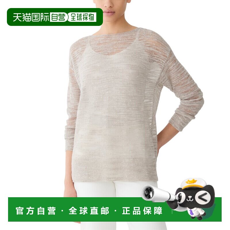 自营Lafayette 148 New York亚麻混纺毛衣-灰色 美国奥莱直发