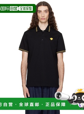 1h可退 香港直邮Versace 范思哲 男士 黑色 Medusa Polo 衫 10139