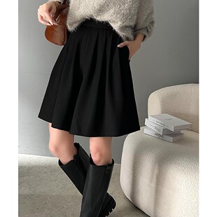 Classical Elf 女士前褶高腰阔腿裙裤 ce1070131