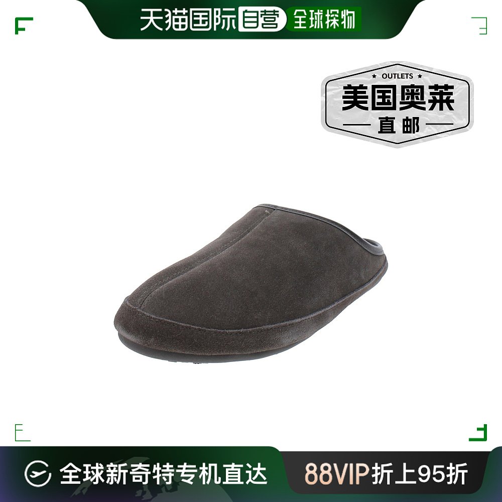 tempur-pedicSHILOH男士皮革人造毛皮乐福鞋拖鞋-炭灰色【美