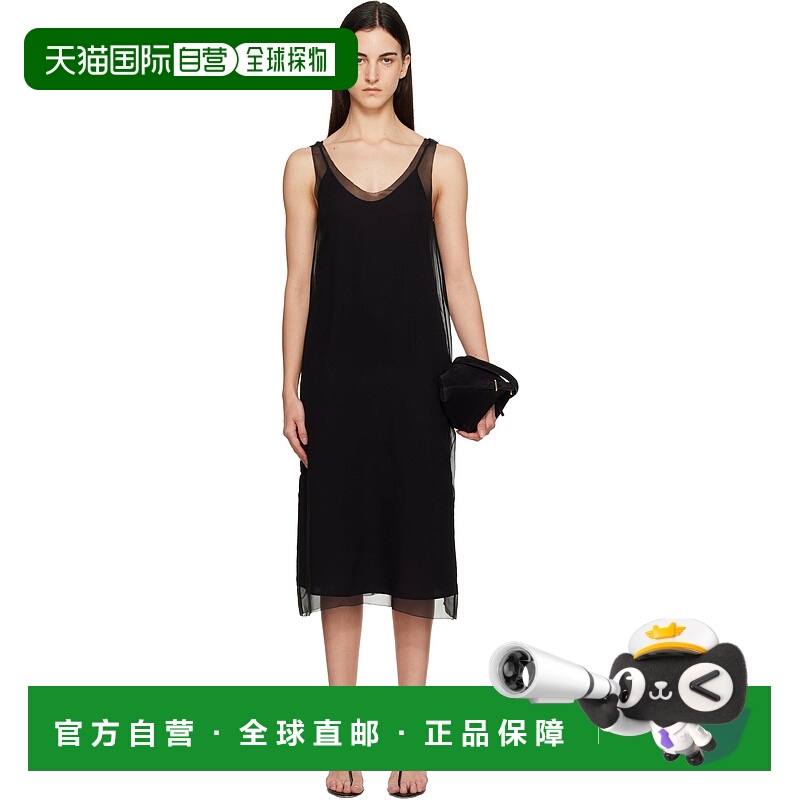 香港直邮toteme 女士 黑色 Chiffon Slip 连衣裙 254WRD0224FB048