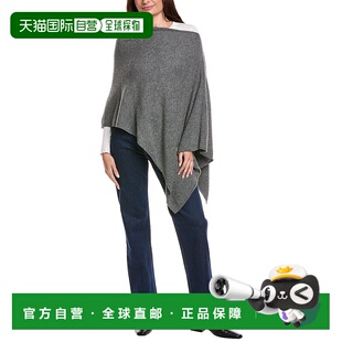 自营amicale cashmereAmicale羊绒针织不对称羊绒斗篷-灰色 美国