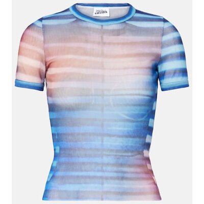 Jean Paul Gaultier 让·保罗·高缇耶 女士 印花条纹网纱T恤