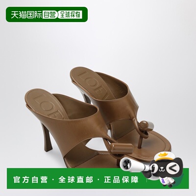 香港直邮LOEWE 罗意威 女士 oak-colored 绑带光滑小牛皮凉鞋 L81