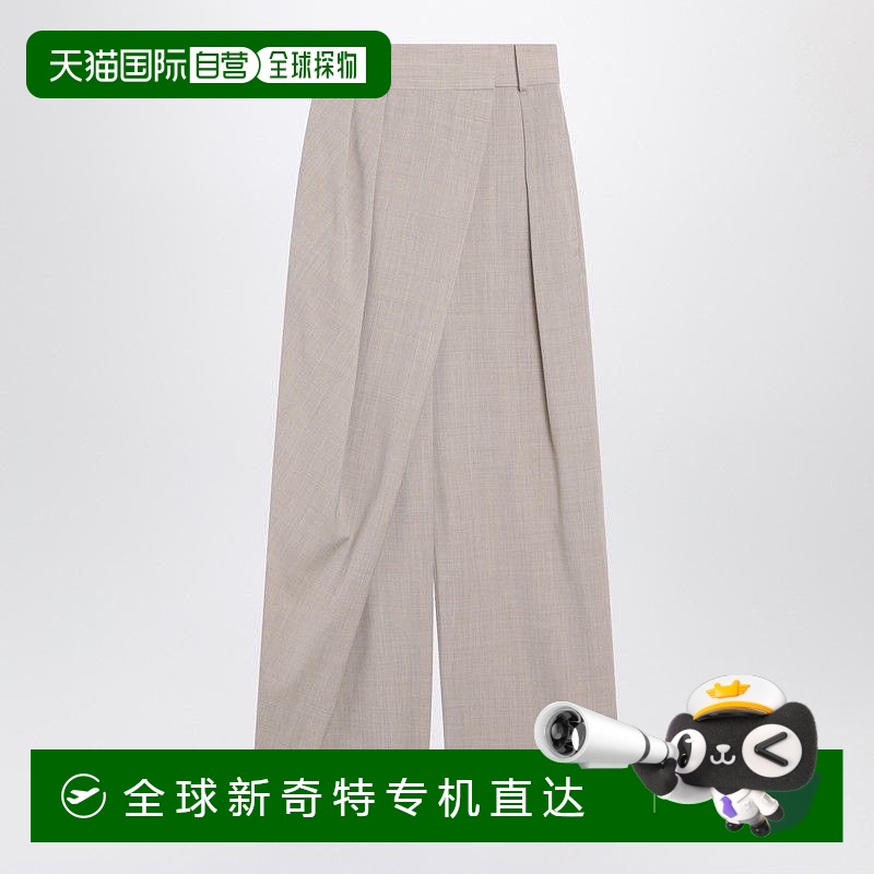 1h可退 香港直邮LOEWE 罗意威 女士 浅褐色混纺羊毛裹式裤子 S359
