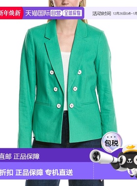 自营 Jones New York亚麻混纺夹克-绿色 美国奥莱直发