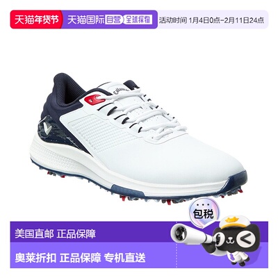 自营 callaway卡拉威Coronado V4皮革高尔夫鞋-白色 美国奥莱直发