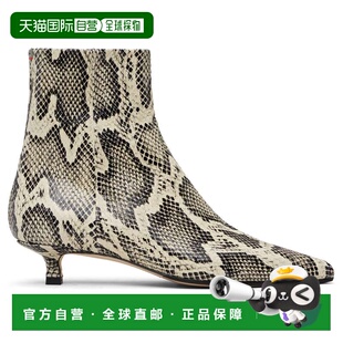 香港直邮aeyde 女士 灰白色 & 黑色 Sofie Leather 踝靴 A11ABRMA