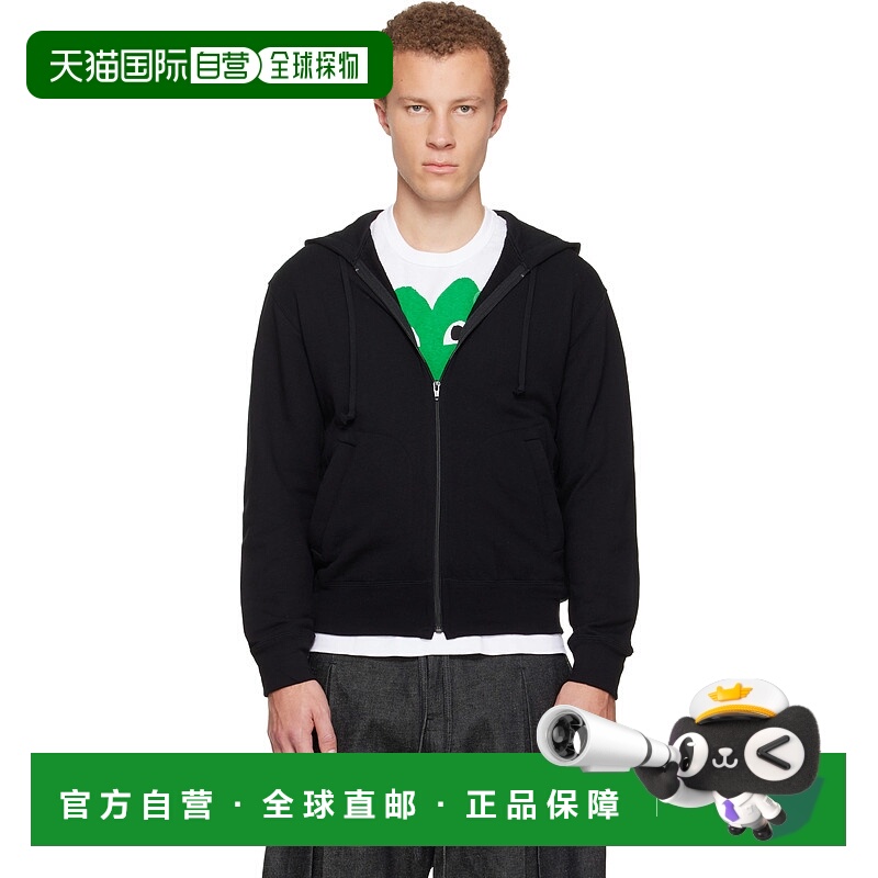 1h可退 香港直邮潮奢 comme des garcons play 男士 黑色 Zip Rev