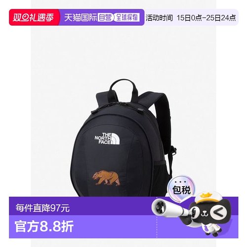 日本直邮THE NORTH FACE-K Homeslice 儿童书包8L 黑色北面双肩包