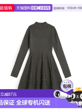 日本直邮日潮 GRL 珍珠喇叭袖迷你连衣裙 tu927气质针织优雅尼龙