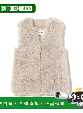 1h可退 日本直邮manzoni24 女士异材质拼接羊羔毛皮草背心 640602