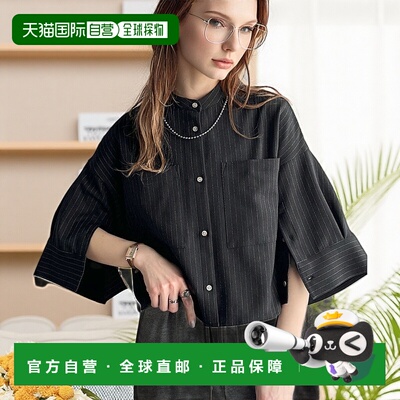 1h可退 日本直邮Classical Elf 女士条纹宽袖短款衬衫 ce1110120