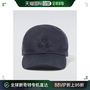 徽标绒面革棒球帽 Loro 男士 诺悠翩雅 Piana 香港直邮潮奢