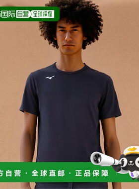 【日本直邮】Mizuno美津浓男士圆领短袖T恤海军蓝色宽松32MA0125
