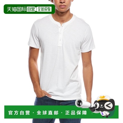 自营rag & bone Classic Slub Jersey Henley - white 美国奥莱直
