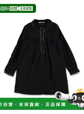 1h可退 香港直邮Bonpoint 女童 trims 黑色金色连衣裙童装 W05GDR