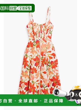 1h可退 香港直邮ZIMMERMANN 女士 印花亚麻中长连衣裙 6408DS243R