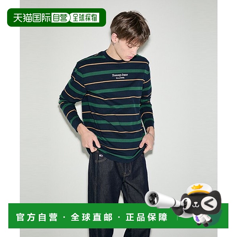 韩国直邮TOMMY JEANS 男士女装T恤T32E0TTO23SMT1C1G长袖条纹