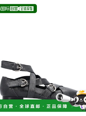 1h可退 香港直邮Pinko 品高 女士 黑色皮质尖头平底鞋 SD0103P042