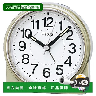 【日本直邮】Seiko Clock 闹钟 PYXIS NR451G  浅金色珍珠 样式: