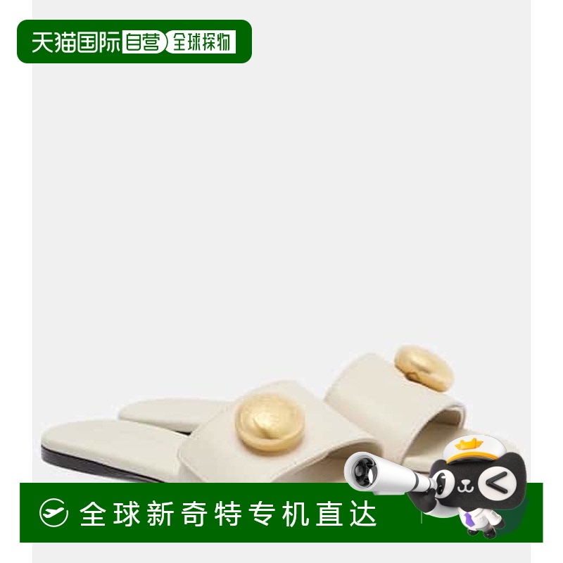 1h可退 香港直邮LOEWE 罗意威 女士 荔枝纹皮革凉拖 white白色 舒