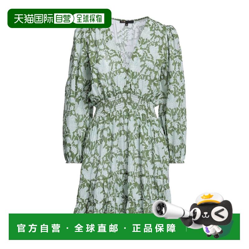 香港直邮Maje 女士 短款连衣裙 green绿色 舒适时尚图片