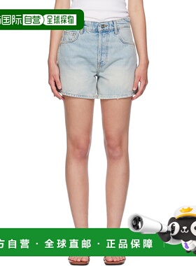 1h可退 香港直邮潮奢 ANINE BING 女士 蓝色 Dalton 牛仔短裤 A05