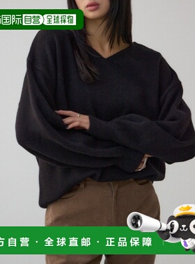 1h可退 日本直邮AZUL BY MOUSSY 女装 V领拼色针织套头衫 宽松舒