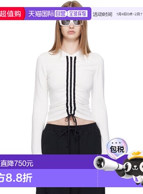 1h可退 香港直邮潮奢 Y-3 女士 白色 Fitted Cinch 长袖 T 恤 KD4