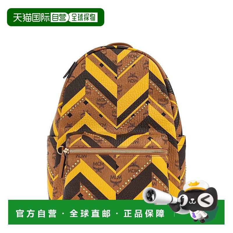1h可退 香港直邮潮奢 MCM 男士 鉚釘裝飾背包 MMKFAVE030CO