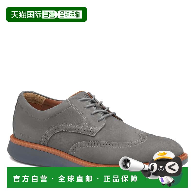 自营Johnston & Murphy XC派克翼尖系带牛津鞋灰色防水 美国奥莱