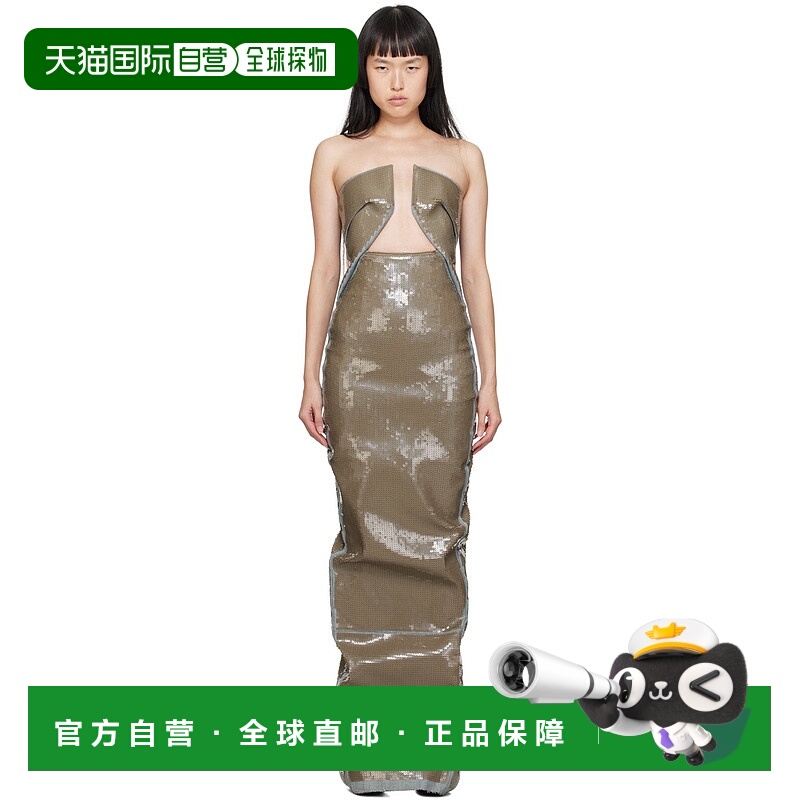 香港直邮rick owens 瑞克 欧文斯 女士 灰褐色 Prong 连衣裙 RP02