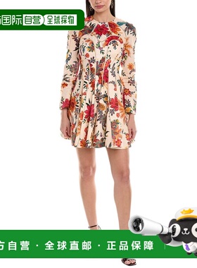 自营Zimmermann Ginger Fit & Flare Linen Mini Dress - white