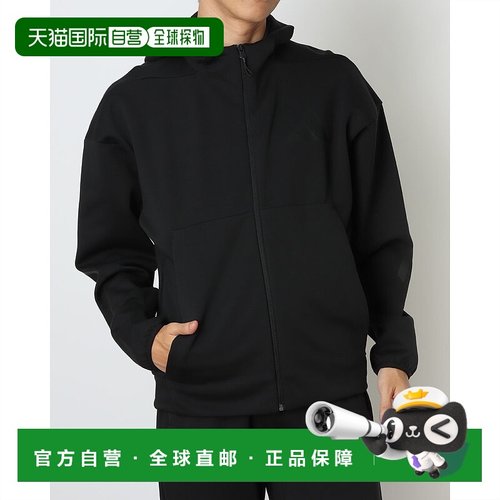 日本直邮阿迪达斯男士 ZNE 全拉链连帽运动外套（黑色）JE7538