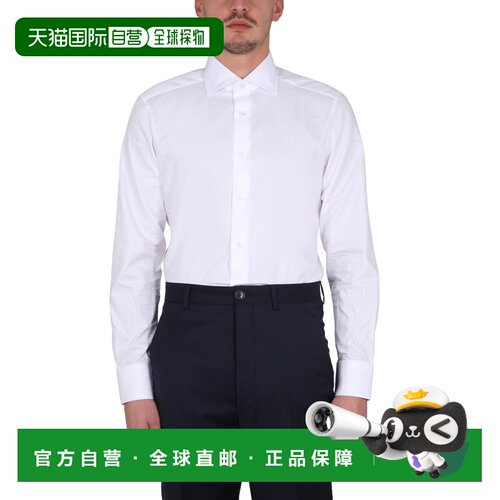 香港直邮Z ZEGNA 男士衬衫 CT10319MS0BAG SS2026 白色 徽标长袖