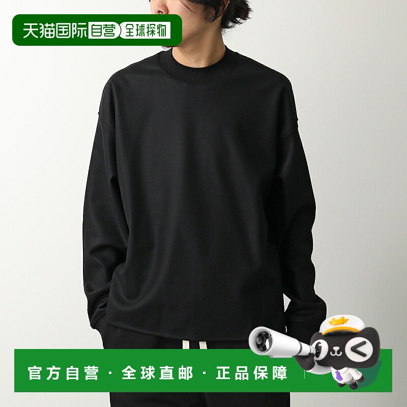 日本直邮JIL SANDER 男士麦尔登呢卫衣长袖圆领黑色J22GU0112J400