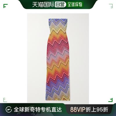 香港直邮潮奢 MISSONI 米索尼 女士 Mare 抹胸印花薄纱长款连衣裙