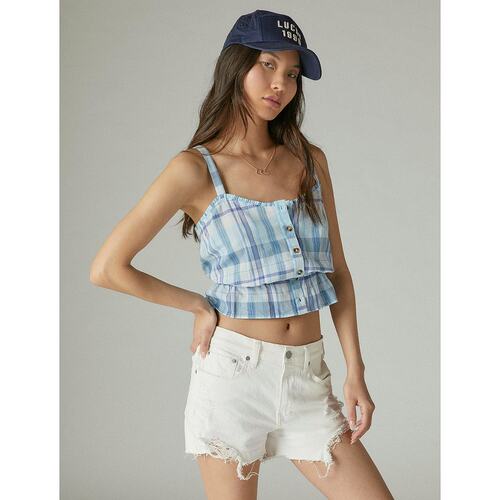 【美国奥莱】直发 Lucky Brand 女式格子背心 - 蓝色