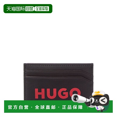 自营Hugo Boss RB Leather Card Holder - black 美国奥莱直发