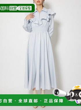 1h可退 日本直邮rienda 女装 V领荷叶边衬衫连衣裙 110JS9331911