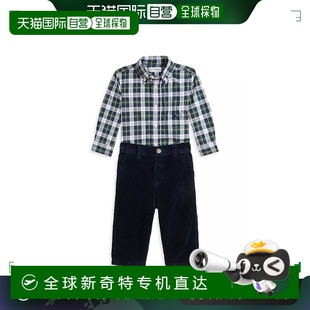 美国直邮 Ralph Polo 与灯芯绒裤 Lauren 婴儿男孩格子府绸衬衫