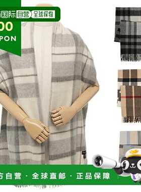 日本直邮JOSHUA ELLIS 围巾 经典格子 羊绒 白色 灰色 男女通用 J