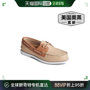 米色 美国奥莱 仿皮穿孔船鞋 sperry度假男式 直发