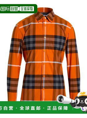 1h可退 香港直邮潮奢 Burberry 巴宝莉 男士 花纹衬衫 orange橙色