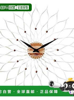 【日本直邮】INTERFORM 太阳花电波挂钟 白色 W50×H50×D5cm CL-